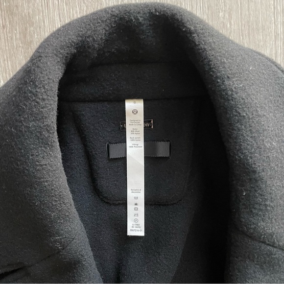 Lululemon Wool Long Coat - Black MSRP $498 - Picture 9 of 11